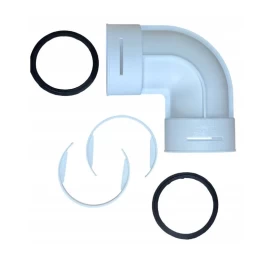 Plastikinė 90° alkūnė lanksčiam ortakiui D75mm