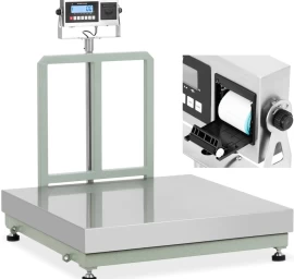 Platforminės Svarstyklės Su Lcd Etikečių Spausdintuvu 100 X 100 Cm 600 Kg / 50 G