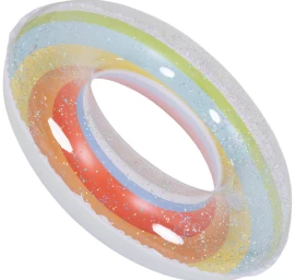 Plaukimo žiedas 90 Cm Vaivorykštės Blizgučiai Oranžinė 35644