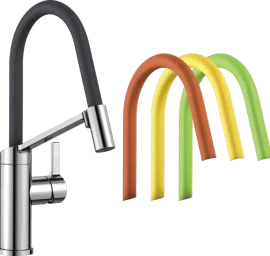 Plautuvės maišytuvas BLANCO VIU-S Chrom HD Lava grey/Green/Orange/Yellow