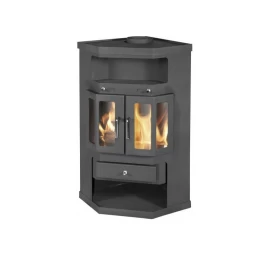 Plieninė kampinė krosnelė Victoria PANORAMA 2, 9-14 kW