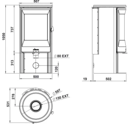 Plieninė krosnelė Invicta Neosen, 6kW (P948836)