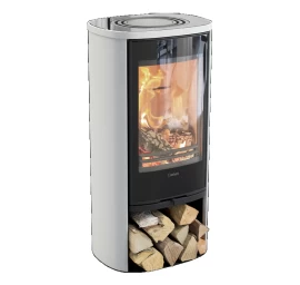 Plieninė krosnelė Nibe Contura C810G:2 Style, balta, 3 - 7 kW