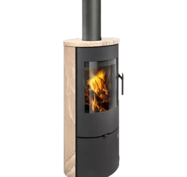 Plieninė krosnelė Romotop Evora 07, smėlio akmens apdaila, 6.5kW