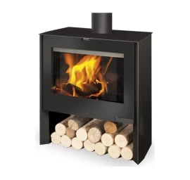 Plieninė krosnelė Romotop Riano 01B, juodos spalvos, 8kW