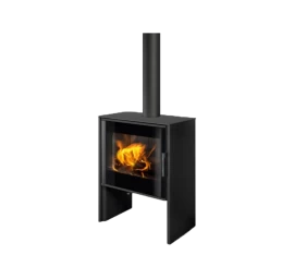 Plieninė krosnelė Romotop Riano N01, juodos spalvos, 8kW