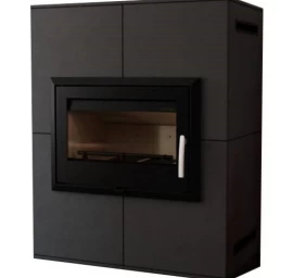 Plieninė krosnelė Thorma Lago, juoda, su pilka apdaila