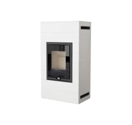 Plieninė krosnelė Thorma Rivo, juoda, su balta apdaila