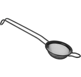 Plieninis Kokteilių Sietelis, 65 Mm Skersmens, Juodas