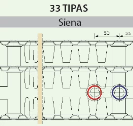 Plieninis radiatorius GALANT UNI 33UNI-35-0600, universalus prijungimas