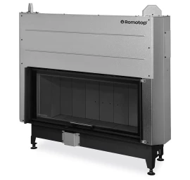 Plieninis židinio ugniakuras Romotop HEAT H3LG 06 110.50 juoda pakura IGN, su pakeliamomis durimis