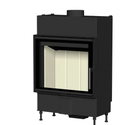 Plieninis židinio ugniakuras Romotop KV HEAT H2N01, stiklo išmatavimai 589x498 mm