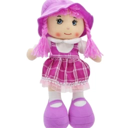 Pliušinė Skudurinė Lėlė Su Garsu - Violetinė