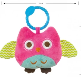 Pliušinis Pakabukas Su Pelėda - Happy Owl - 2552 Pink