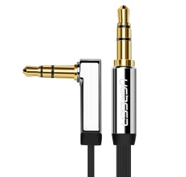 Plokščias Garso Kabelis Aux 3,5 Mm Mini Lizdas 1 M Sidabrinis