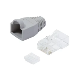 Plug connector CAT.6 100 pcs RJ45 unshielded gra