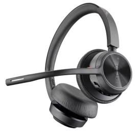 Poly Voyager 4320 UC Stereo Belaidės ausinės, Bluetooth, USB-A, +BT700 dongle,+Charging Stand, Juoda