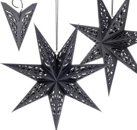 Popierinė Dekoracija – 50 Cm 7 Spindulių Juoda žvaigždė
