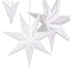Popierinė žvaigždžių Dekoracija 50 Cm 7 Rankos Balta