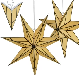 Popierinė žvaigždžių Dekoracija 50 Cm 7 Rankos