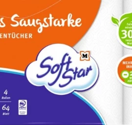 Popieriniai Rankšluosčiai soft Star, 4 Vienetai (vokietijos Produktas)