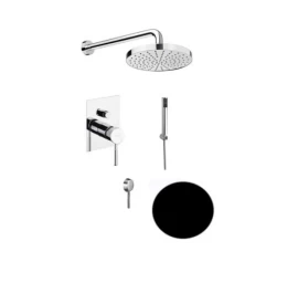 Potinkinė dušo sistema XENON su dušo k-tu, stac. galva Ø200 mm, juoda, 44NN5191