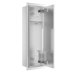 Potinkinė WC šepečio lentyna Balneo Wall Box Brush L Right - dešinės pusės, įklijuojamai plytelei, nerūdijantis plienas B0401060108-02