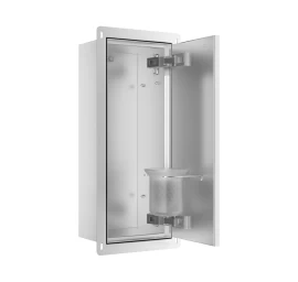 Potinkinė WC šepečio lentyna Balneo Wall Box® Brush S Right - dešinės pusės, įklijuojamai plytelei, nerūdijantis plienas B0401060107-01