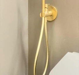 Potinkinis bidete maišytuvas su dušeliu Cristina - virštinkinė dalis, matinis auksas