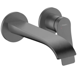 Potinkinis sieninis praustuvo maišytuvas HANSGROHE Vivenis EcoSmart su 19.2 cm snapeliu, šlifuotas juodas chromas, 75050340