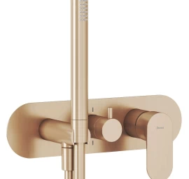 Potinkinis vonios/dušo maišytuvas Ravak Eleganta su jungikliu ir dušo komplektu, aukso, X070374