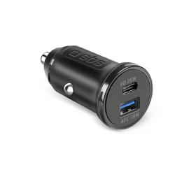 power Delivery Usb-a Usb-c 25w Automobilinis įkroviklis - Juodas