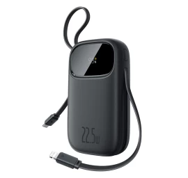 powerbank 10000 Mah 22,5 W Su Ekranu, Usb-c iphone Lightning Laidu - Juodas