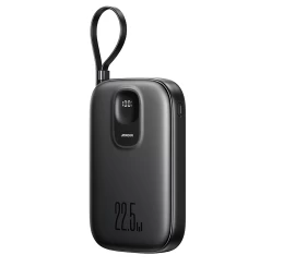 powerbank 10000 Mah Su Integruotu Laidu 22,5 Iphone Lightning Usb-c 0,25 Cm - Juodas