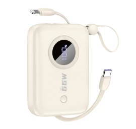 Powerbank 10000 Mah Su Usb-c / iphone Lightning Laidu, Smėlio Spalvos