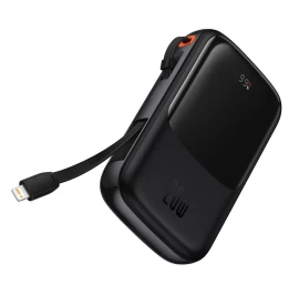 powerbank 10000 Mah Usb Usb-c iphone Lightning + Usb-c Laidas - Juodas