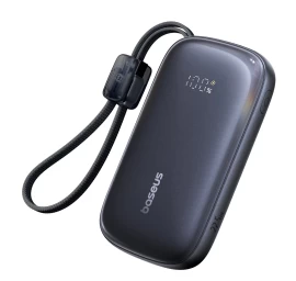 Powerbank 10000mah 22,5w Su Ekranu Ir Nuimamu Kabeliu - Juodas