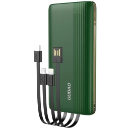 Powerbank 10000mah K4pro Su Integruotais Laidais Led Ekranas žalias