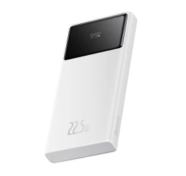 Powerbank 10000mah Usb-a Usb-c Su Ekrano Kabeliu 22,5w - Baltas