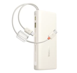 Powerbank 20000mah 100w Su Ekranu Ir Dviem Usb-c Laidais - Smėlio Spalvos