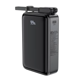 Powerbank 20000mah M4 Pd 67w Su Integruotu Usb-c Kabeliu, Juodas