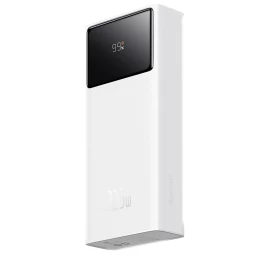 Powerbank 20000mah Usb-a Usb-c Su Ekrano Kabeliu 22,5w - Baltas