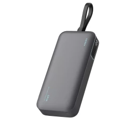 Powerbank 20000mah Usb-a Usb-c Su Integruotu Kabeliu 40w - Pilkas