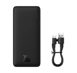 Powerbank 20w 30000mah Usb-a Usb-c airpow Fast Charge Su 30 Cm Usb-c Kabeliu - Juodas