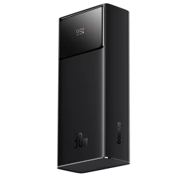 Powerbank 30000mah 30w Star-lord Usb-a Usb-c Su Ekrano Kabeliu - Juodas