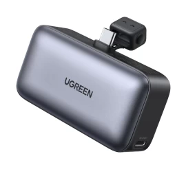 Powerbank 5000 Mah Integruota Usb-c (vyriška) / Usb-c (moteriška) Jungtis - Pilka