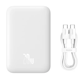 Powerbank 6000 Mah Magnetic Mini Air 20w Su Usb-c Kabeliu - Baltas