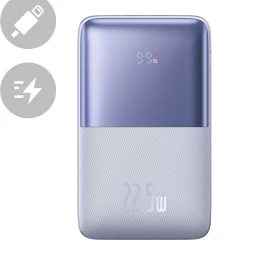 Powerbank Bipow Pro 20000mah 22,5w Su Usb-c Kabeliu 0,3 M Violetinės Spalvos
