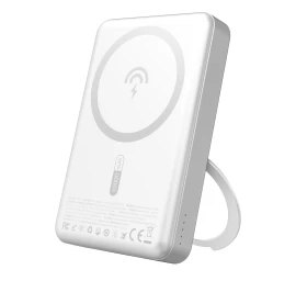 powerbank K28 10000 Mah Su magsafe Metaliniu Dėklu Ir Pd Laikikliu 22,5 W - Sidabrinis