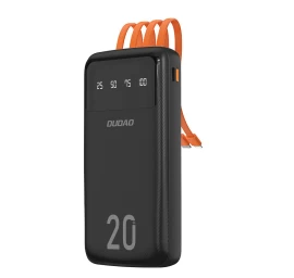 powerbank K6pro+ 20000 Mah Su Integruotu Usb-c Microusb iphone Lightning Kabeliu - Juodas